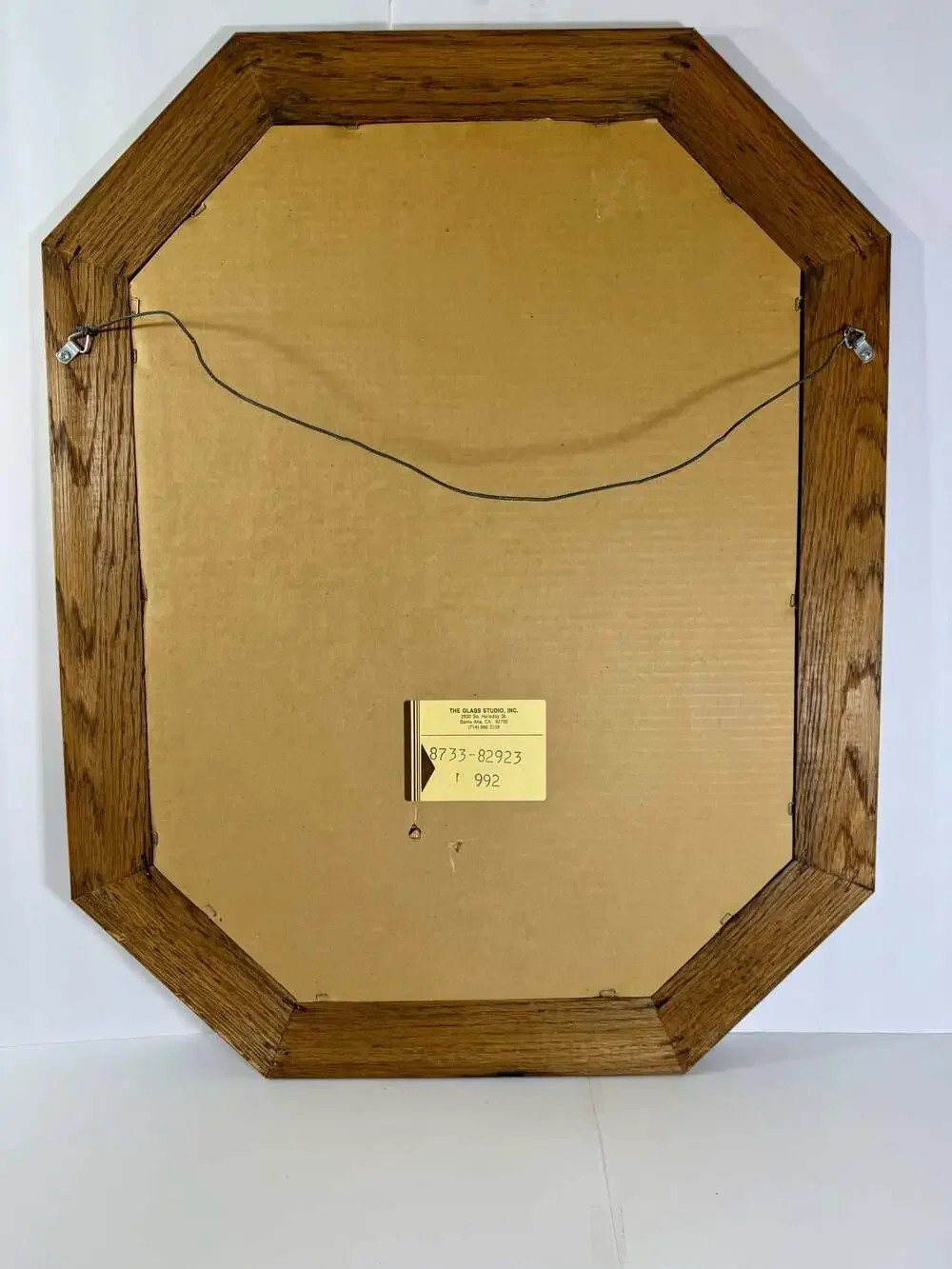 Vintage Windsor Art Wall Mirror with Pastel Floral Etched Glass and Wood Frame